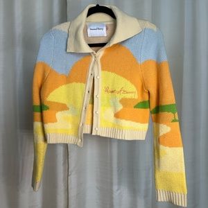 House of Sunny Orange and Yellow Cardigan Sweater